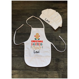 Christmas Baking Crew Apron and Chef Hat Child image 2
