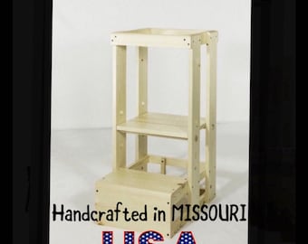 Toddler Step Stool, Tot Tower, Adjustable Step Stool, Learning tower, Montessori Furniture, Kitchen Tower, Toddler, Toddler Gifts