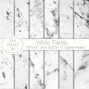Marble Digital Paper, White marble wallpaper background, Digital Marble Texture for Commercial Use, Digital Marble Pattern, White Stone