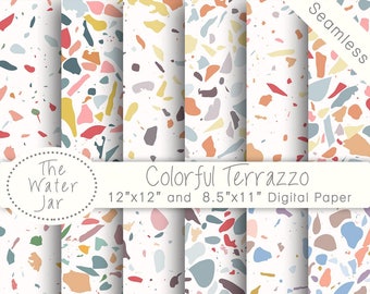Colorful Terrazzo Digital Wallpaper Designs Italian Stone Texture Tile Patterns Paper Pack Colored Colorful Terrazzo Digital Wallpaper Designs Italian Stone Texture Tile Patterns Paper Pack Colored