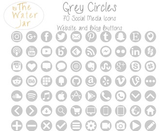 Grey Social Icons Etsy