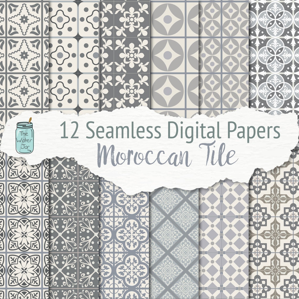 Moroccan Tile Digital Paper Pack, Printable Moroccan Designs for ...