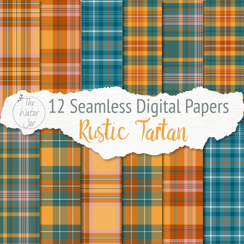 Rustic Plaid Digital Paper Pack, Seamless Tartan Patterns, Printable ...