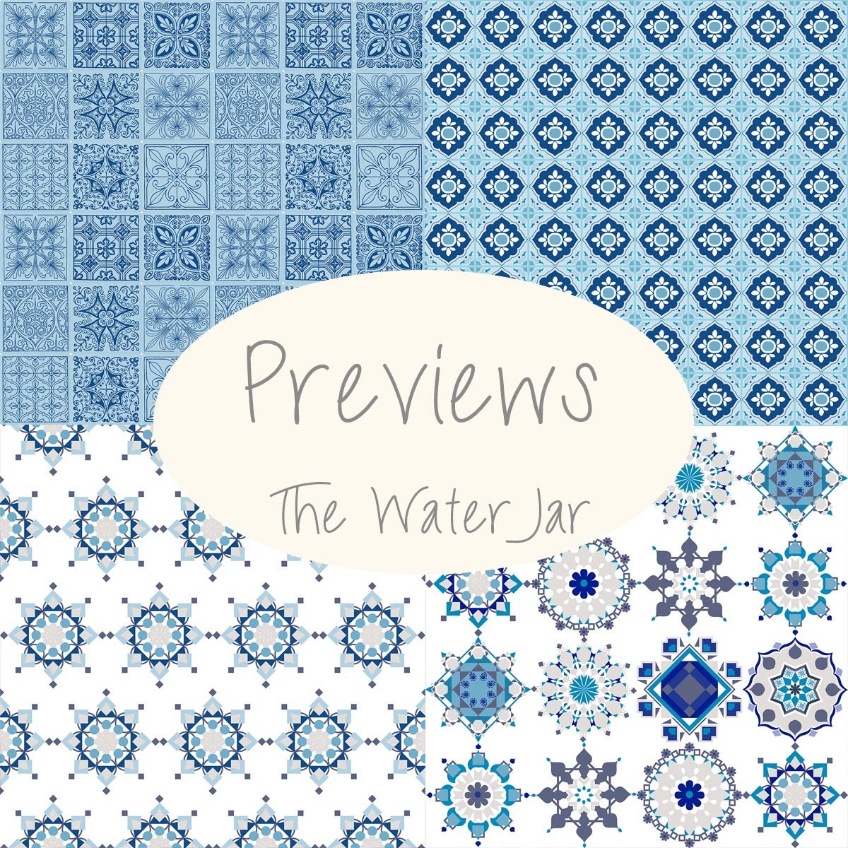 Moroccan Tile Digital Paper Pack Blue Moroccan Pattern - Etsy
