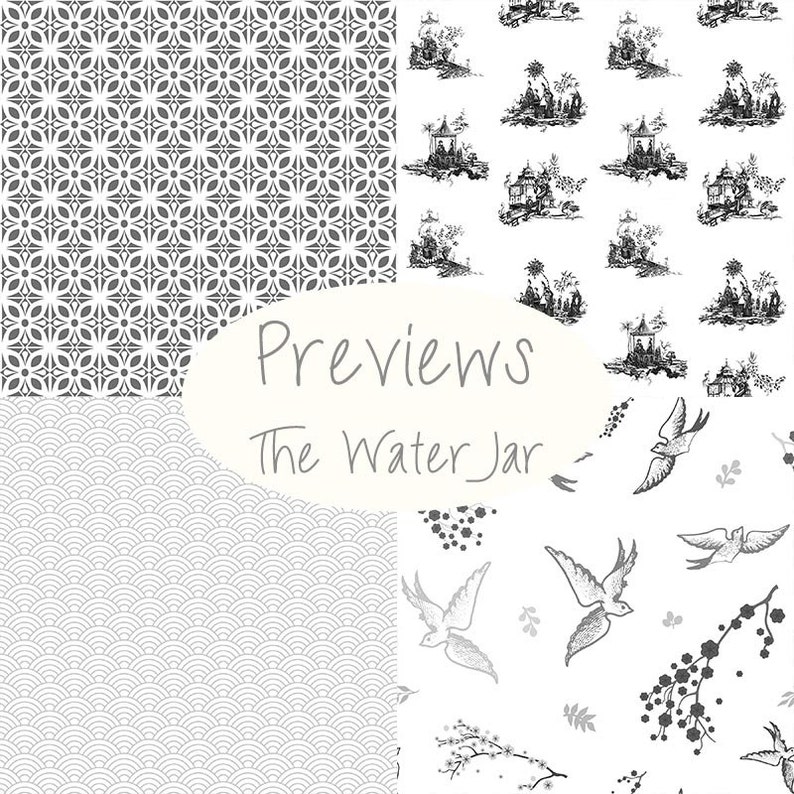 Chinoiserie China Black and White Digital Papers, Chinoiserie Scrapbook