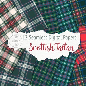 Papier numérique tartan écossais, Motifs tartan sans couture, Toiles de fond à carreaux traditionnels, Motifs à carreaux imprimables, Décoration numérique, À carreaux