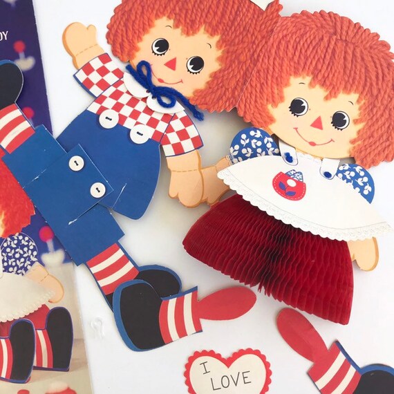 Vintage Hallmark Raggedy Ann Andy Party Decoration Etsy