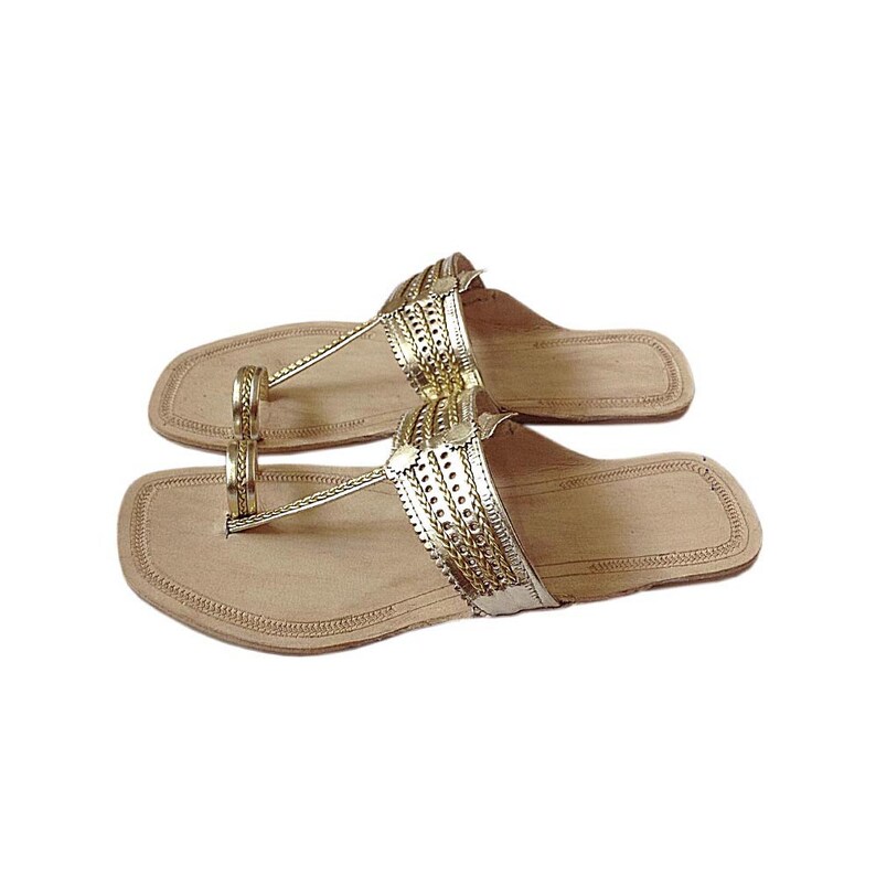 Golden Sandal for Women Kolhapuri chappal Women Flats | Etsy