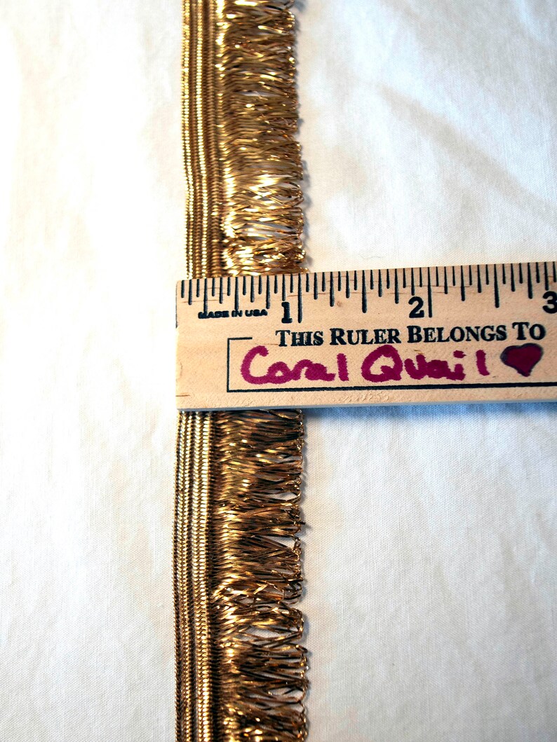 1950's Gold Metallic Fringe Trim Sold by the Yard for Retro Glam/Vintage-inspired Projects & Decor image 3