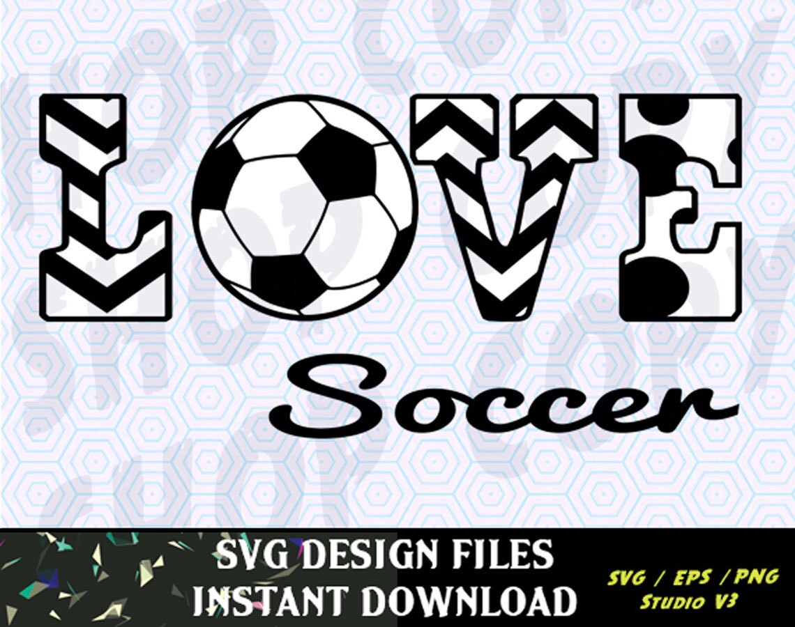 Download Love Soccer SVG Vinyl Cutting Decal for Mugs T Shirts Cars ...