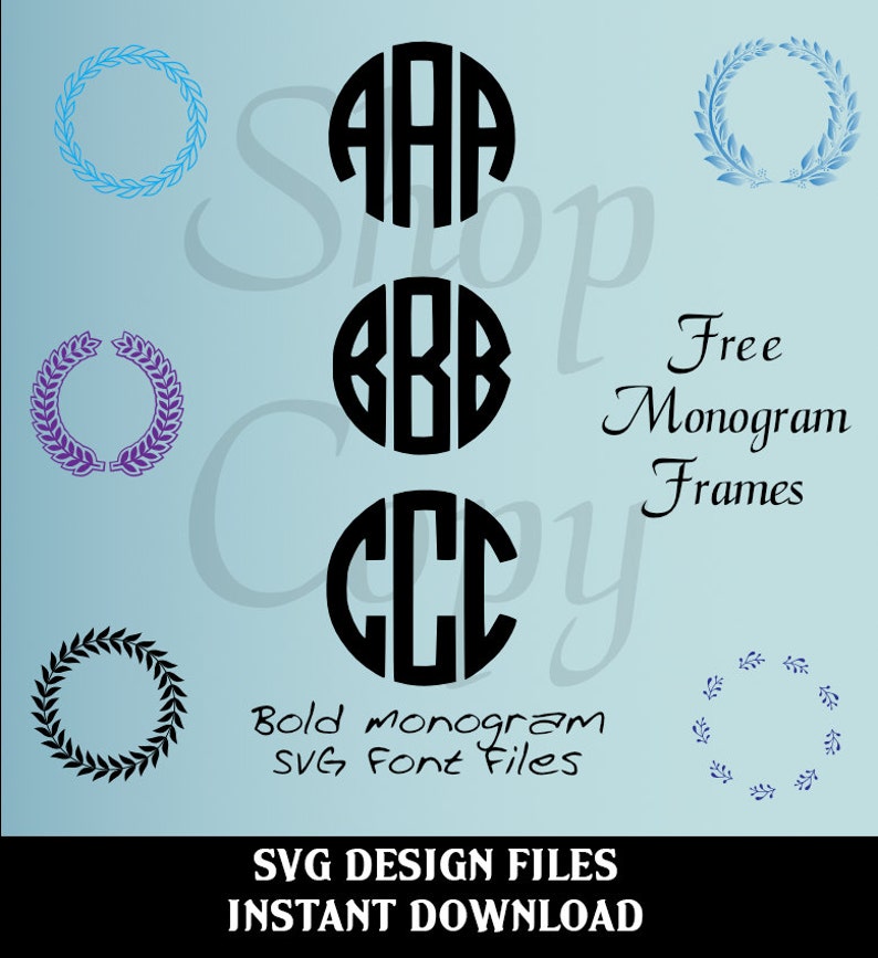 Circle Monogram Font Svg Studio V3 Cut Files For Use With Etsy