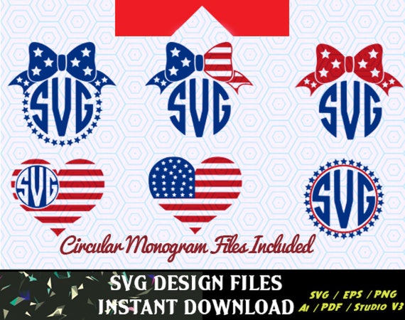 Download American Flag Monogram Frames 4th Of July Svg Memorial Day Etsy