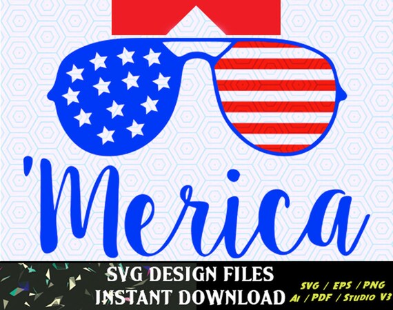 Download Merica Svg American Flag Sunglasses Frames 4th Of July Svg Etsy