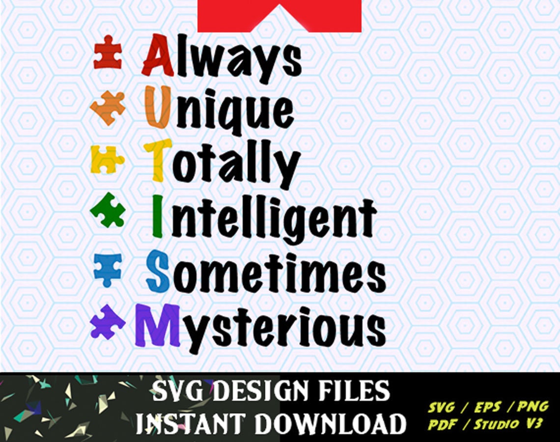 Autism Acronym SVG File Vector Clip Art for Commercial and ...