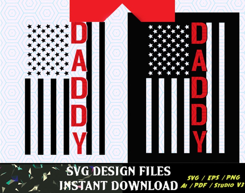Download Thin Red Line Daddy Flag SVG Vinyl Cutting Decal for Mugs ...