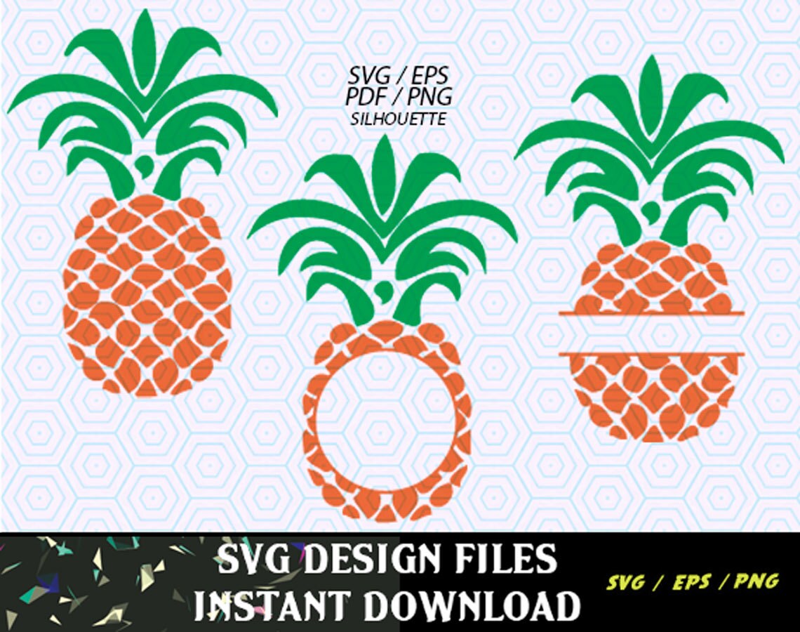 Download Pineapple Svg Monogram Frame File Svg Print Cut Monogram Etsy