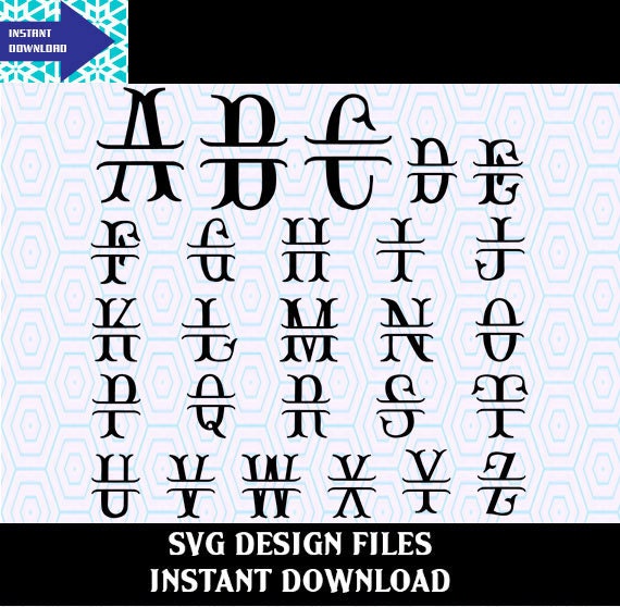 Download Fishtail Split SVG Monogram Letters Studio V3 Cut files ...