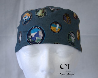 National Parks Scrub Cap nurse/surgical/doctor cap green scrub cap