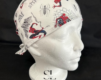 Spider-Man Scrub Cap nurse/surgical/doctor cap white scrub cap
