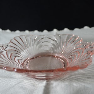 Cambridge Caprice Pink Open Jam or Jelly Dish,  Vintage Pink Handled Dish