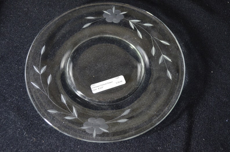 Vintage Floral Cut Glass Salad Plate, Dessert Plate Etsy