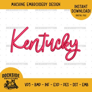 Kentucky 3D Puff Hat Embroidery Font File, Raised Foam (Instant Download)