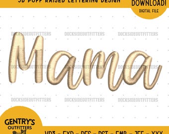 Mama-muts ontwerp, 3D-borduurwerk, mama-cadeau, pet met reliëfletters, direct te downloaden.