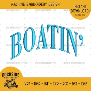 Design de bordado para chapéu bufante de barco, arquivo de bordado para chapéu náutico, padrão de bordado para capitão de barco, download digital DST PES