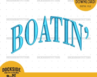 Boating Puff Hat Embroidery Design, Nautical Machine File (Digital Download)