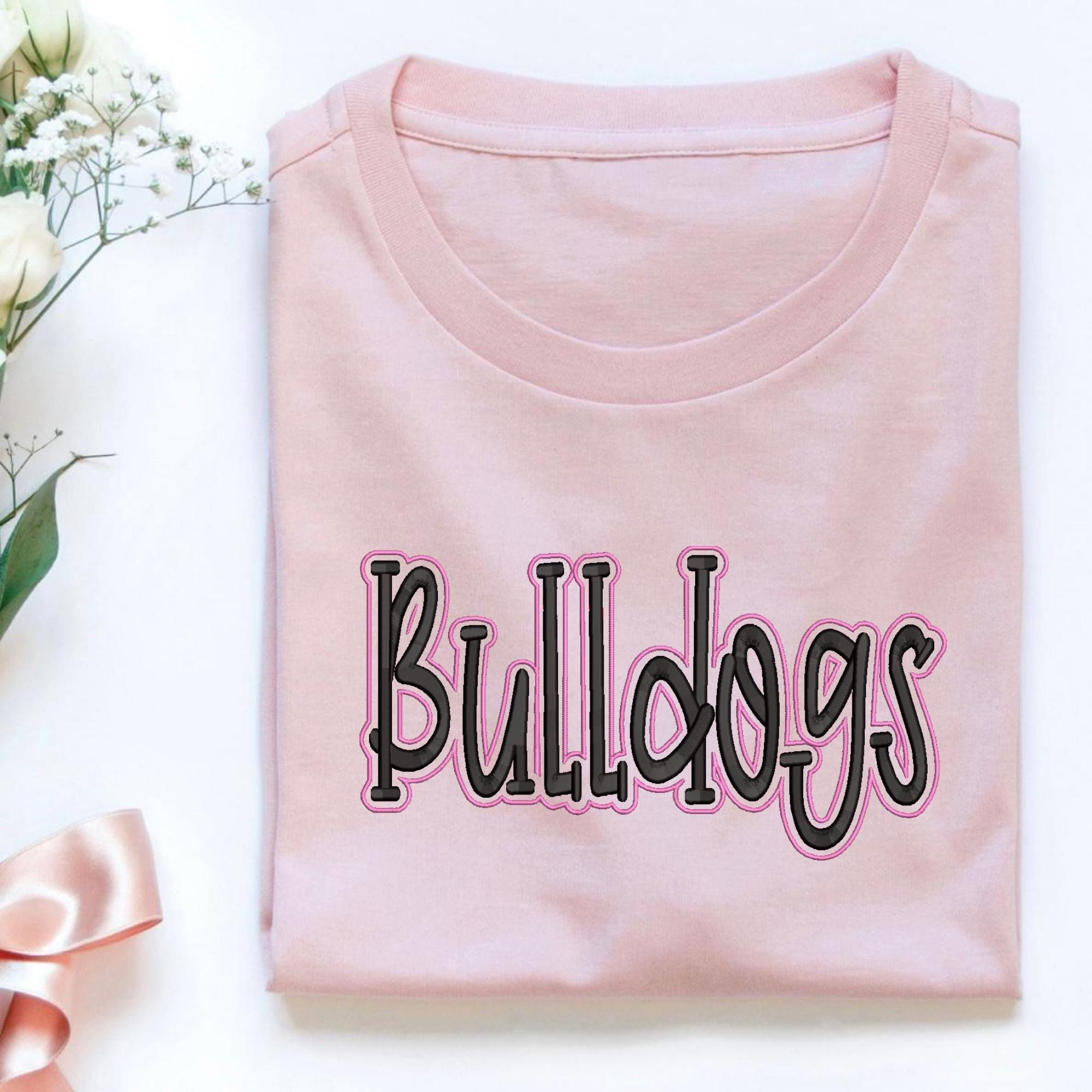 Bulldogs 3D Puff Embroidery Design, 3DPUFF Lettering, Satin Stitch ...