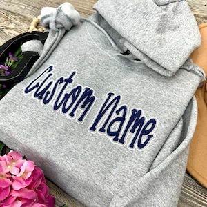 Custom Name 3D Puff Embroidery file, Personalized Puffy Font with Satin Edge outline image 1