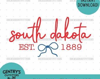 South Dakota Bow SVG PNG State Design, Digital Download Cricut Silhouette Sublimation Laser Engravers