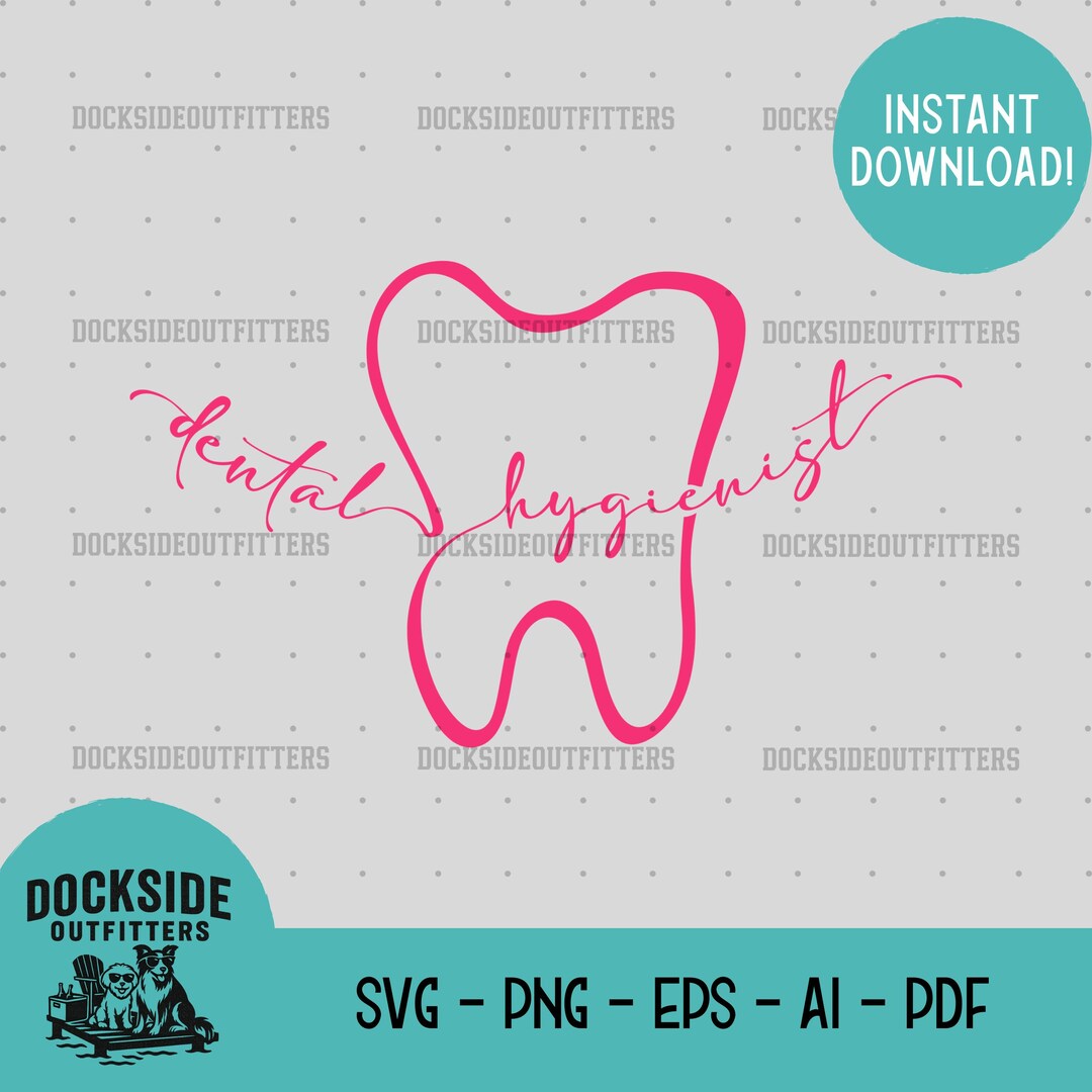 Tooth In Script Dental Hygienist Tooth Script Design (digital Download) - Etsy
