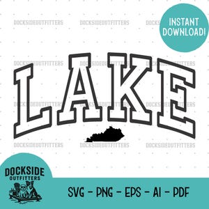 Kentucky Lake Map SVG PNG Instant Download, Kentucky Lake Outline, Lake Barkley & Cumberland Vector Cut File