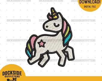 Unicorn Hat Embroidery File Instant Download, Mini Unicorn 2.2” Hat Design, PES DST JEF Format, Cute Kids Unicorn Stitch Pattern