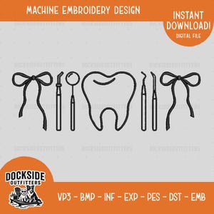 Dental Assistant Embroidery File, Digital Machine Embroidery Design, Dental Dentist Assistant, Zip Formats instant Download