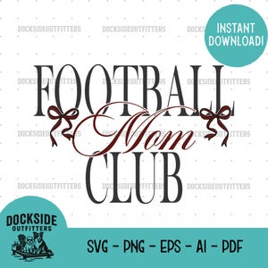 Football Mom Digital Clipart, Instant Download SVG png eps ai pdf, Sports Fan Mom, Football Mom SVG, DIY Design