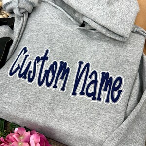 Custom Name 3D Puff Embroidery file, Personalized Puffy Font with Satin Edge outline image 4