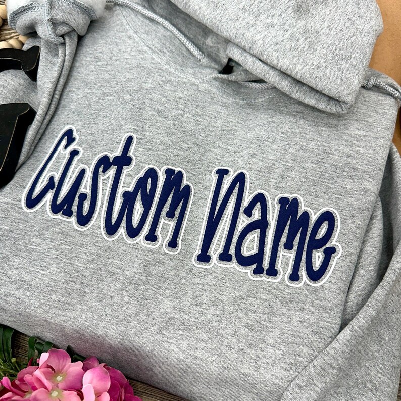 Custom Name 3D Puff Embroidery file, Personalized Puffy Font with Satin Edge outline image 4