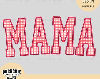 Mama Applique Embroidery Design: Satin Edge, Mother Monogram (Digital Download Bundle 3 Sizes)