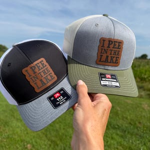 I Pee In The Lake Snapback Hat: Richardson 112 Adjustable Boating Cap