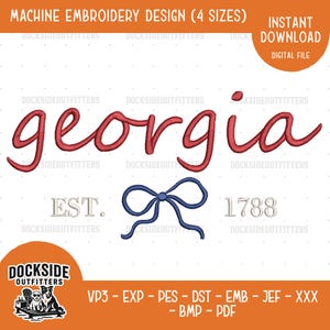 ジョージア刺繍デザイン、デジタルミシンステッチファイル、ボウプライド、インスタントダウンロードバンドル