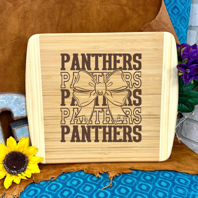 Panther Mascot Cheer Bow SVG PNG: Stacked Text Design (Digital Download) DTF sublimation Laser Engraving image 13