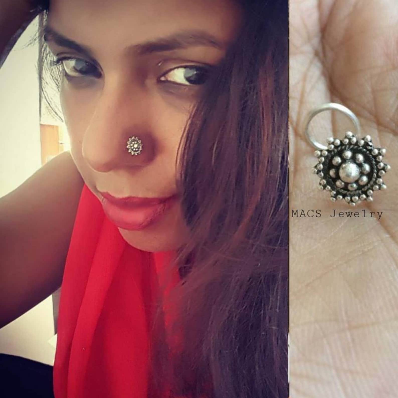 Tribal Nose Ring Indian nose pin Boho Nose Ring Indian nose Etsy