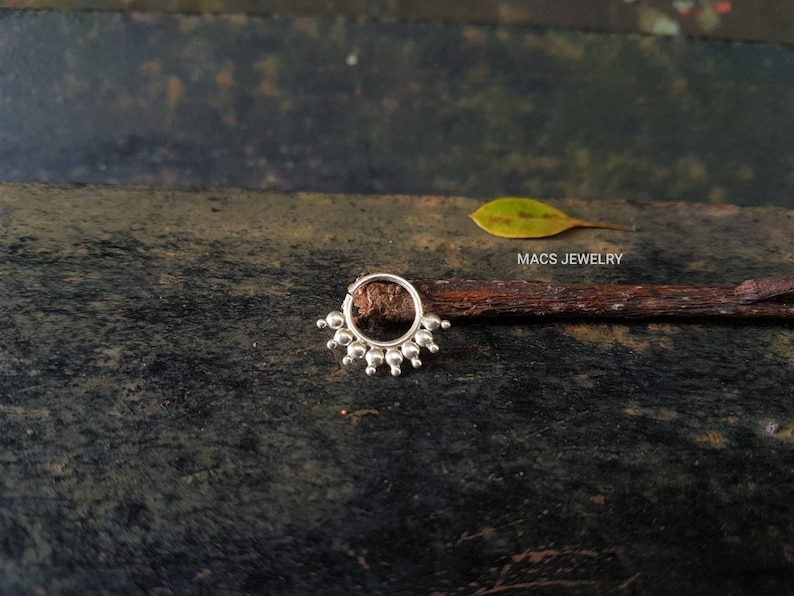 Tribal Septum ring Indian nose hoop Tragus piercing Tribal nose ring Septum nose ring Septum piercing Septum nose ring Cartilage piercing