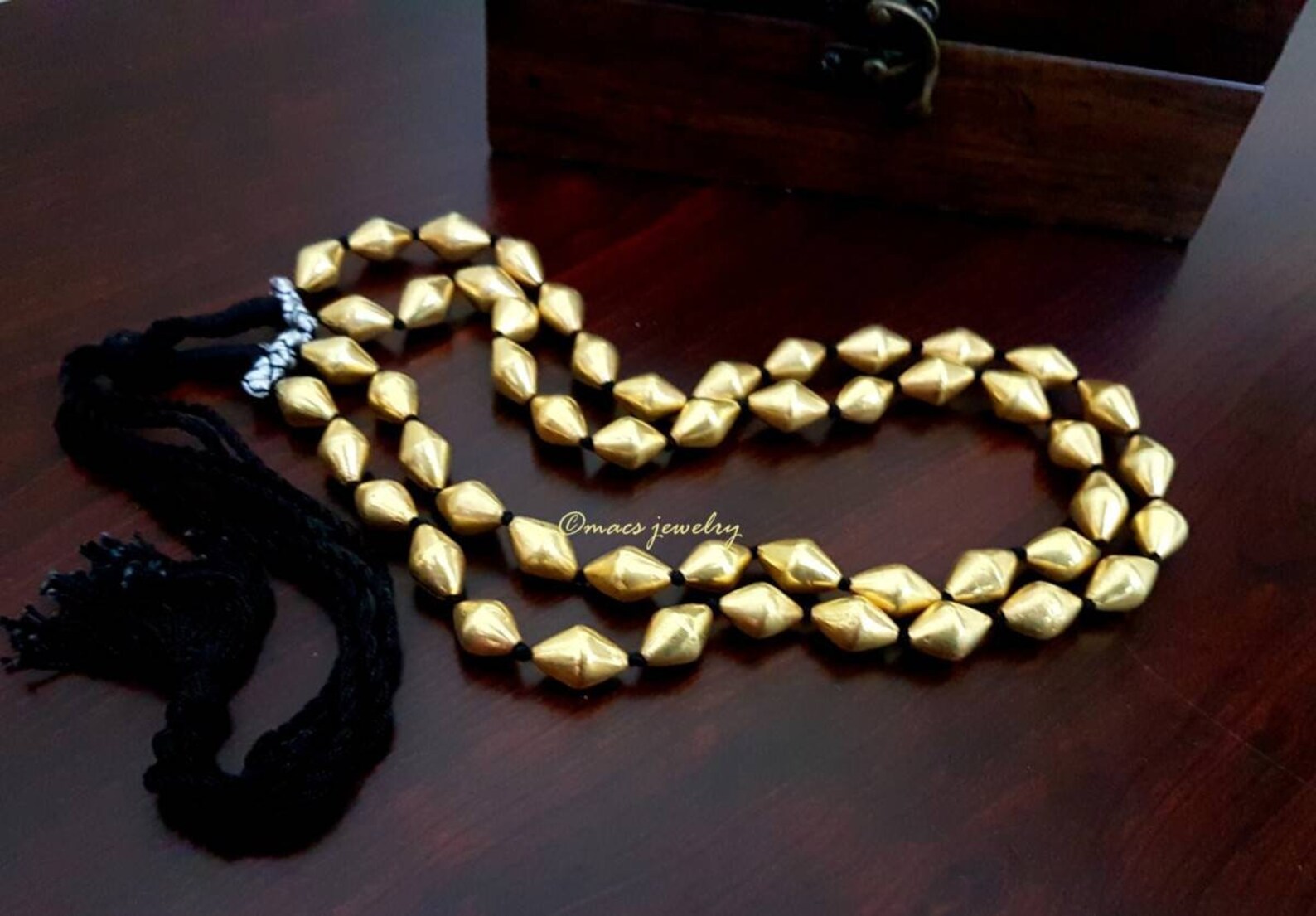 Pure Silver Gold Plated Dholki Necklace Silver Dholki Mala Etsy