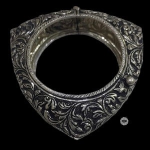 925 sterling silver Triangle design handmade unique style kada bangle- Oxidized Silver Jewelry-Ethnic tribal jewelry from india - Gift