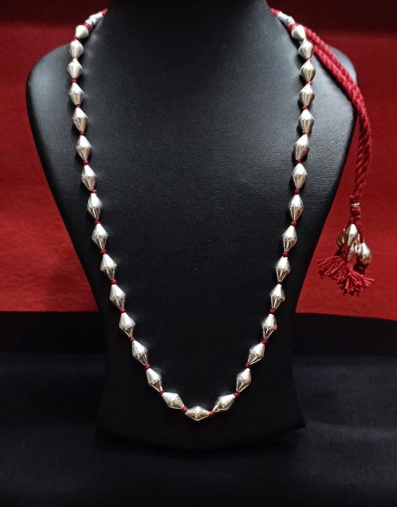 Oxidized 925 Silver Dholki Necklace: Traditional Indian Jewelry image 9