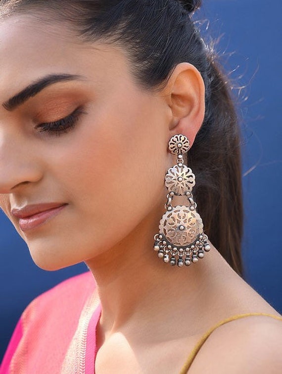 Sterling silver indian earrings deals