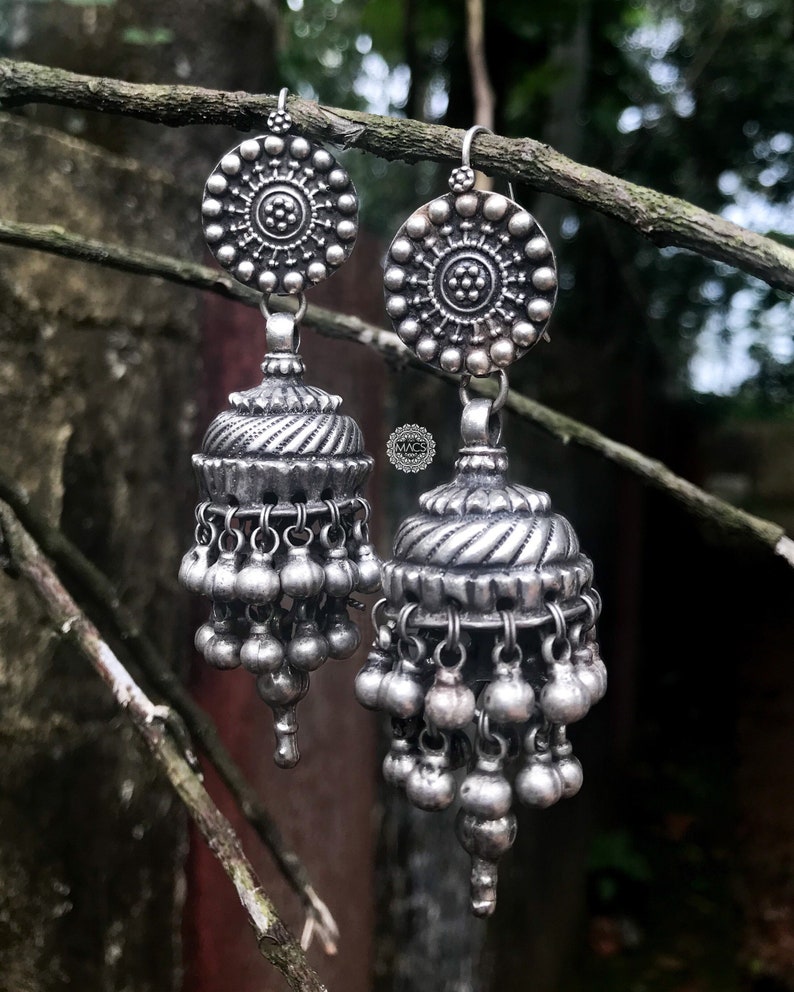 Tribal Rajasthani Jhumka Earrings Silver Earrings Real Old Etsy